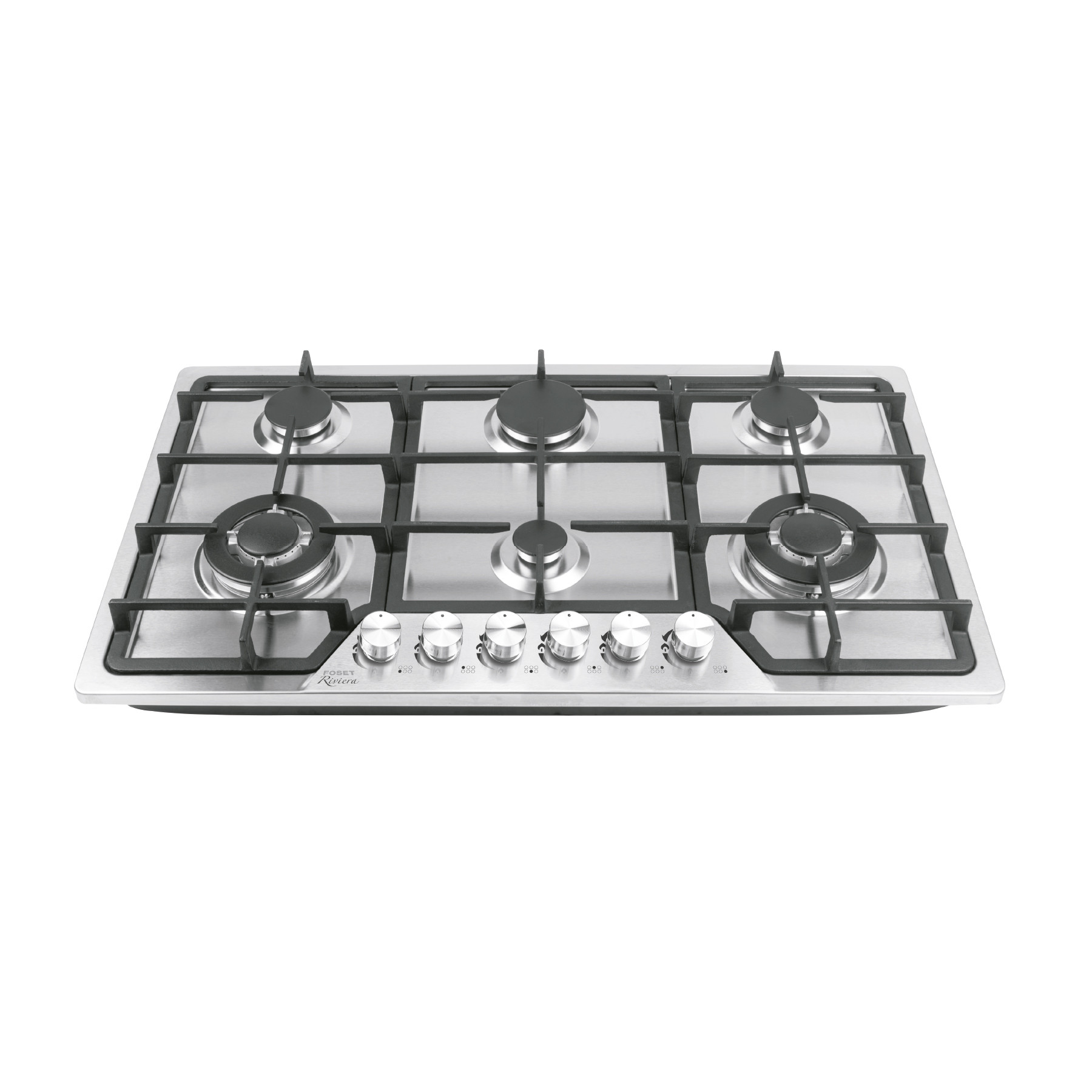 Parrilla gas empotrable 90cm, 6 quem, acero inox, RIVIERA
