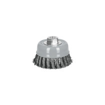 Carda copa 4" alambre trenzado grueso, Multi-rosca, TRUPER