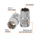 Dado de 9/16", 12 puntas, cuadro 1/2", TRUPER
