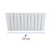 Regadera plato cuadrado 8" sin brazo, cromo, FOSET RIVIERA