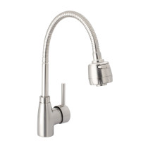 Monomando para fregadero con cuello flexible, satín, TÚBIG