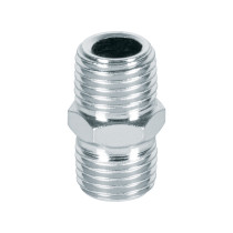 Niple de acero, macho-macho, cuerda 1/4" NPT, PRETUL