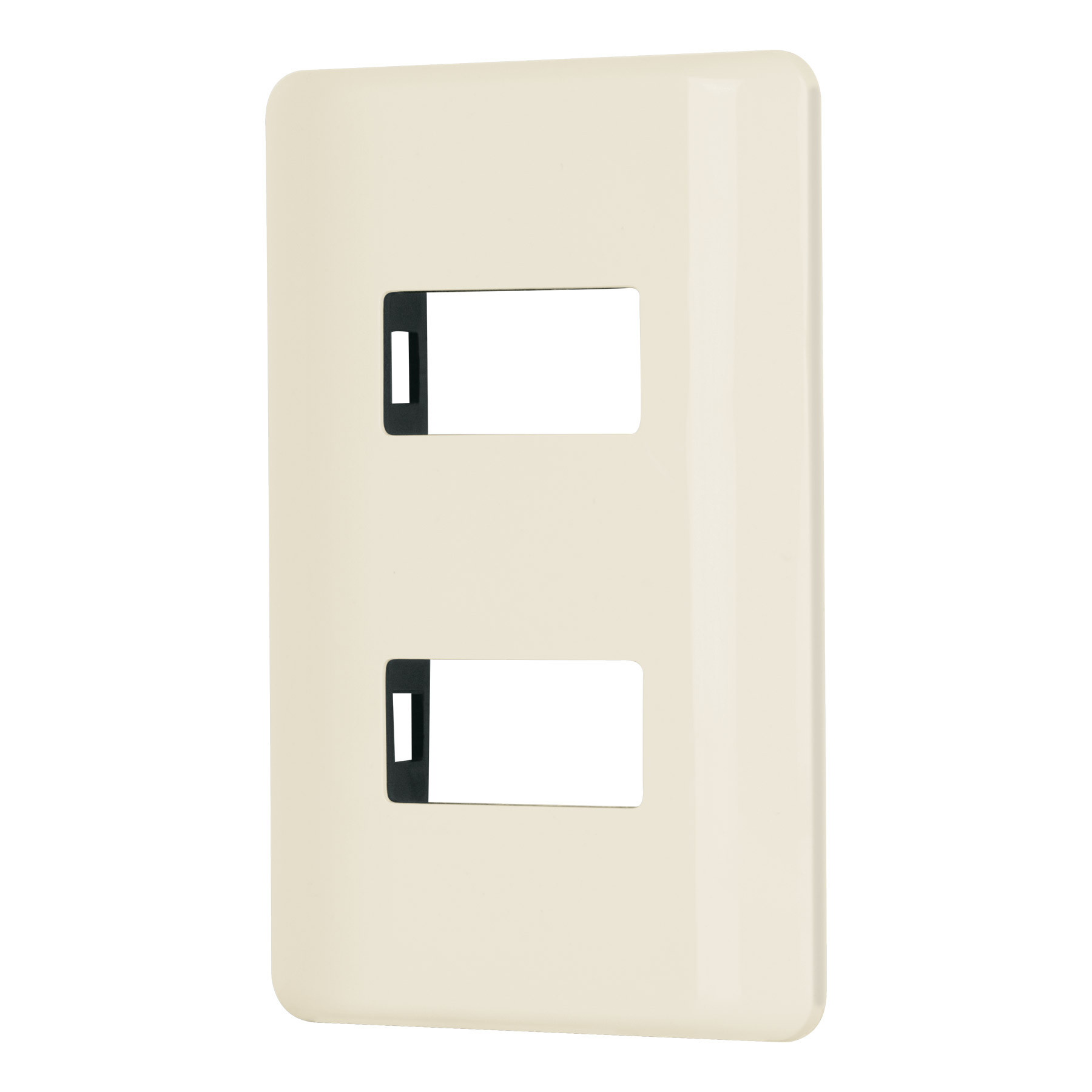 Placa 2 módulos, marfil, línea VOLTECK BASIC