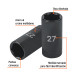 Dado largo impacto de 27 mm, 6 puntas, cuadro 1/2", TRUPER