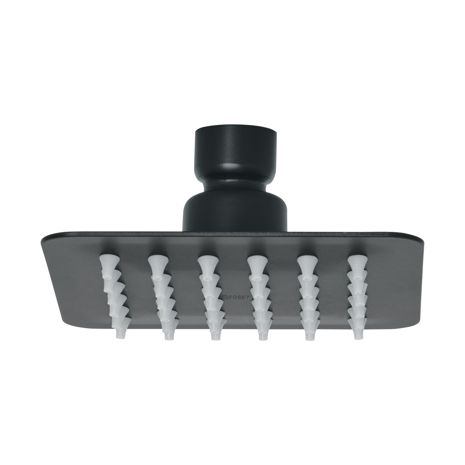 Regadera cuadrada 4", acero inox, sin brazo, negro, TÚBIG