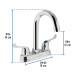 Mezcladora 4" para lavabo, cuello bar, manerales palanca