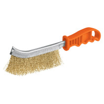 Cepillo de alambre curvo anti-chispa, acero latonado, TRUPER