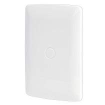 Placa de ABS, ciega, línea Italiana, color blanco, VOLTECK