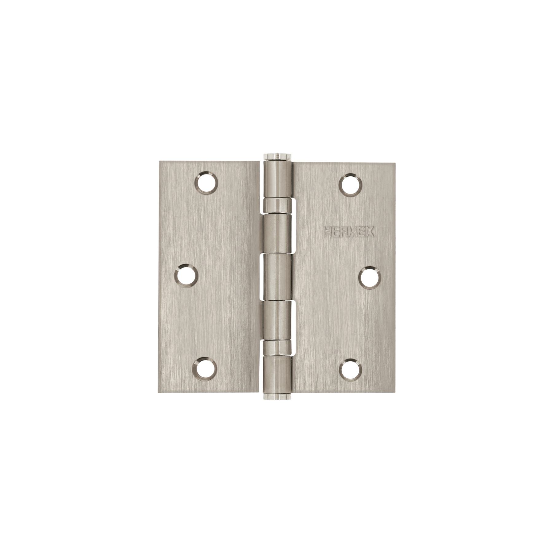 Bisagra cuadrada 3-1/2" acero inox, cabeza plana, HERMEX