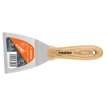 Espátula afilada y angulada 3" con mango de madera, TRUPER