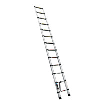 Escalera telescópica,13 peldaños, tipo II, capacidad 102kg