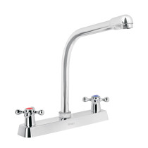 Mezcladora 8" fregadero cromo, cuello cobra, cruceta, BASIC