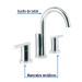 Mezcladora cromo para lavabo con taladros separados, ELEMENT
