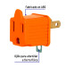 Bolsa con 2 adaptadores 3 a 2 naranjas, VOLTECK