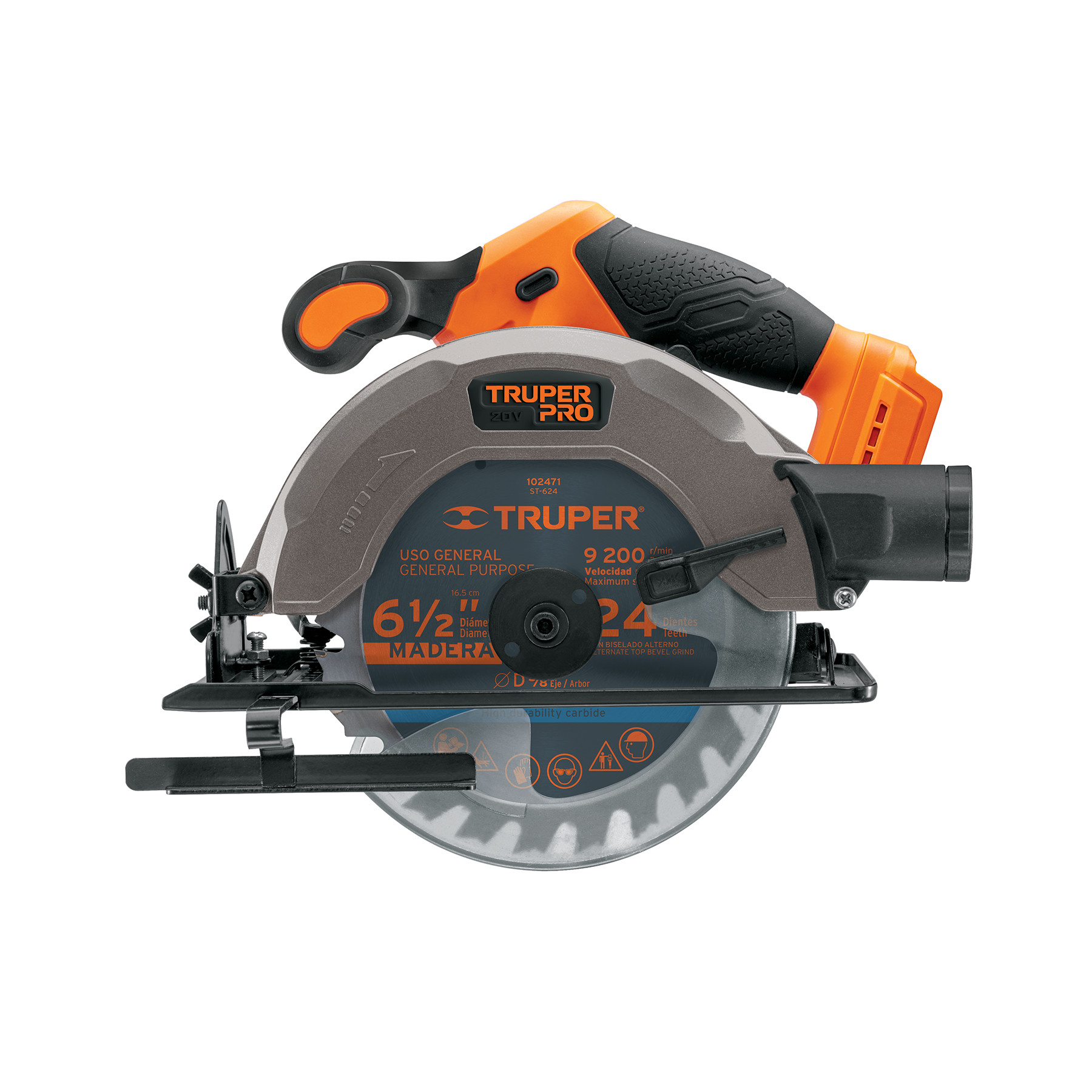 Sierra circular 6-1/2", 20V, sin accesorios, TRUPER PRO