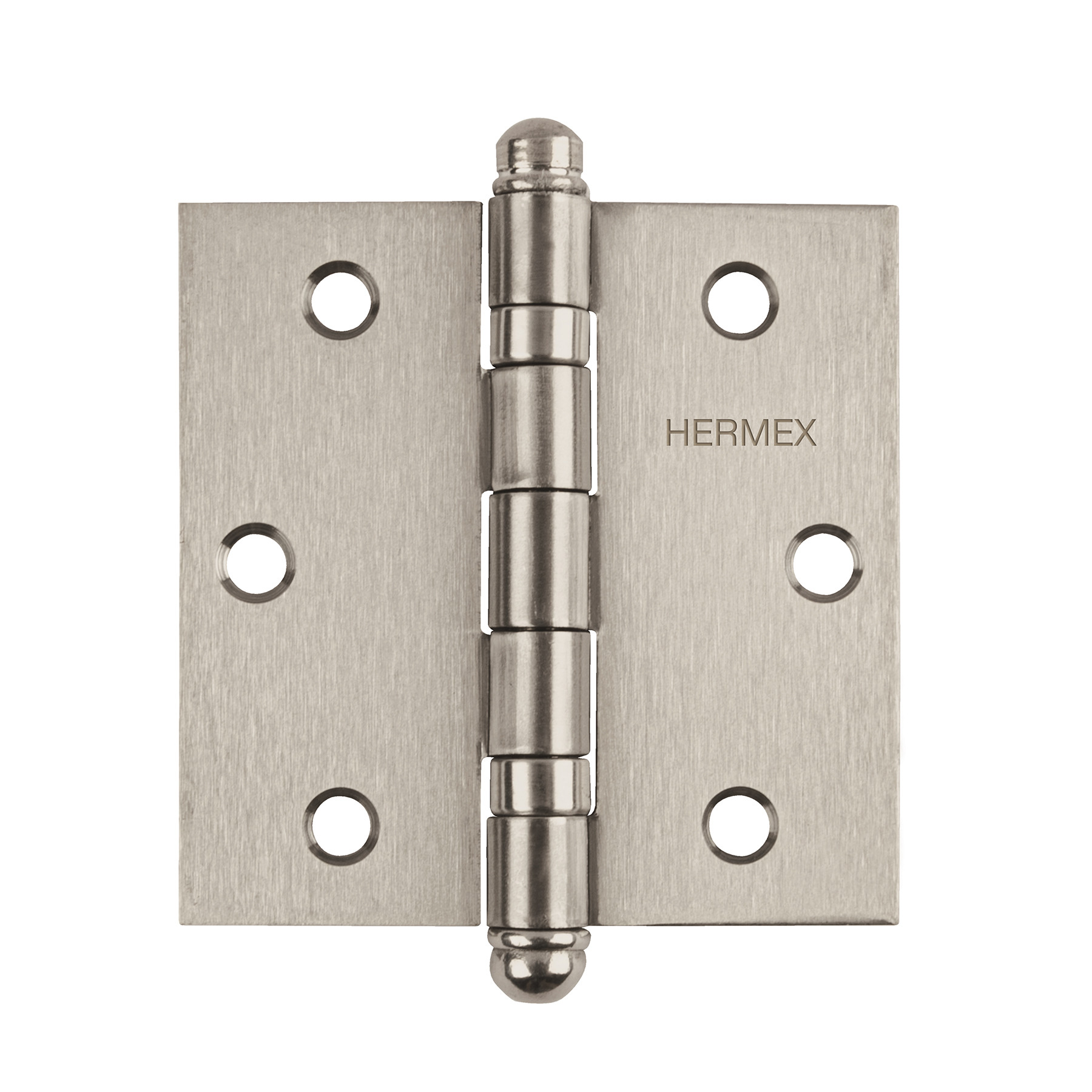 Bisagra cuadrada 3" acero inox, cabeza redonda, HERMEX