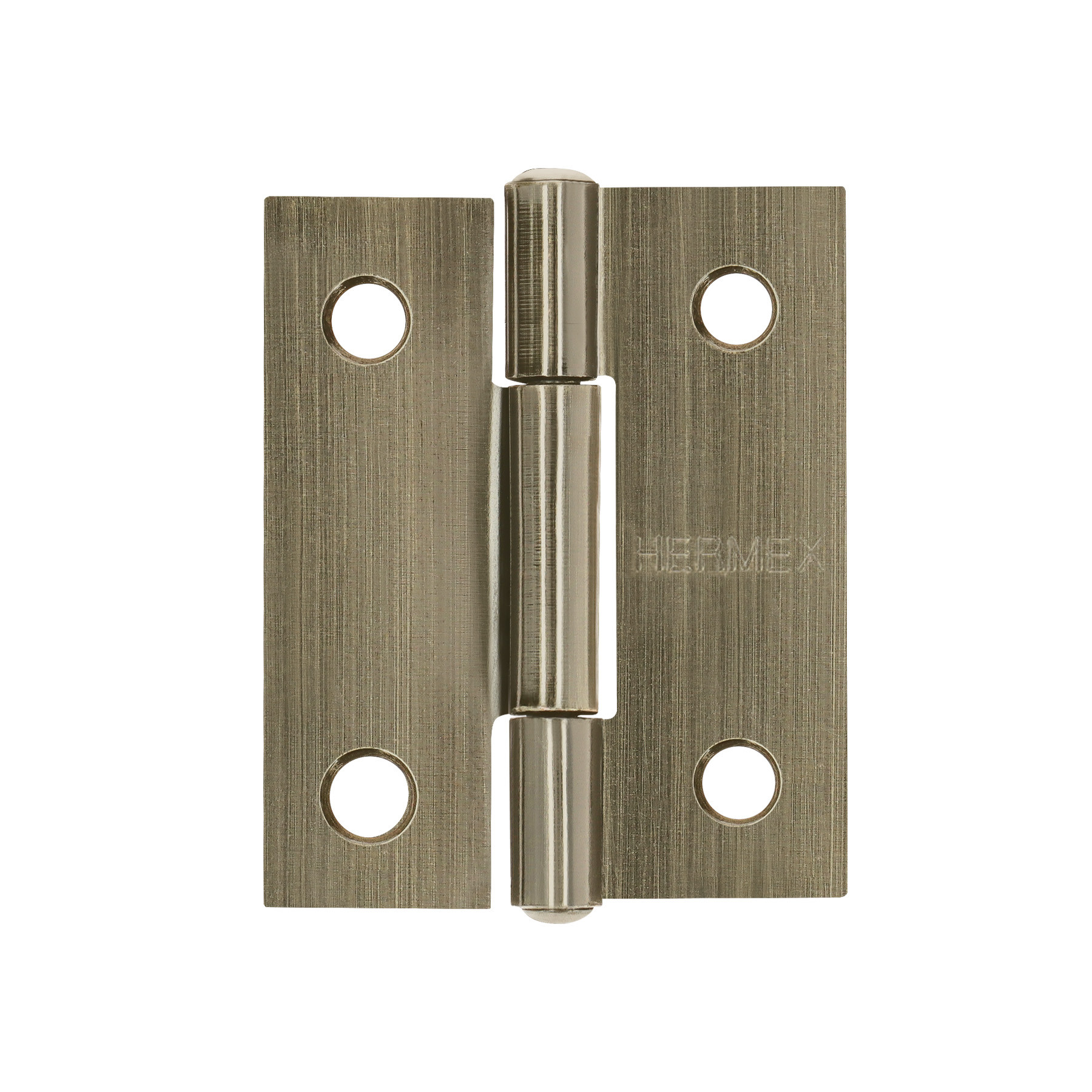 Bisagra rectangular 1-1/2 x 1-3/16", latón antiguo, HERMEX