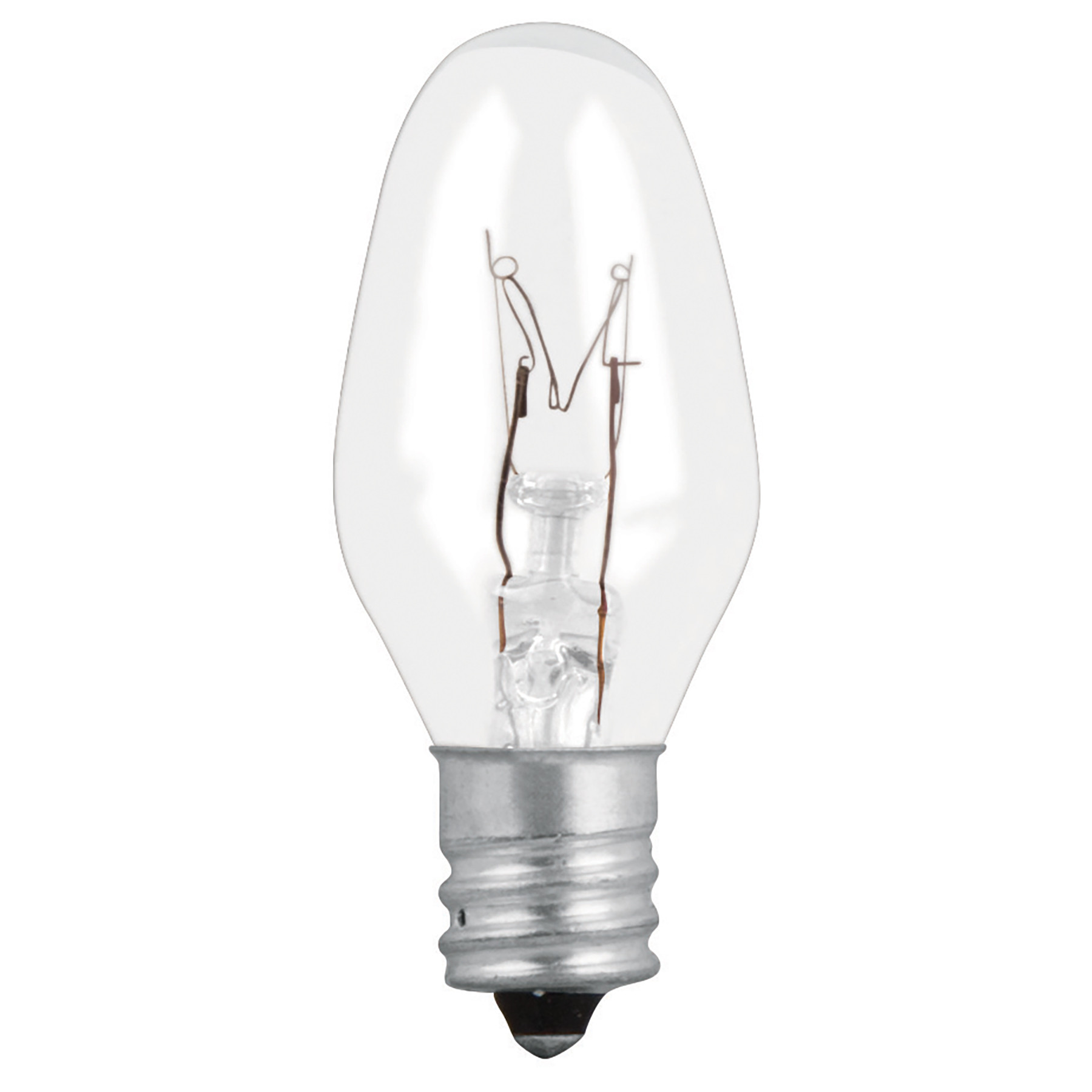 Caja con 50 focos incandescentes transparentes base E12 7.5W