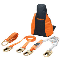 Kit contra caídas con arnés de tres anillos, ANSI, TRUPER