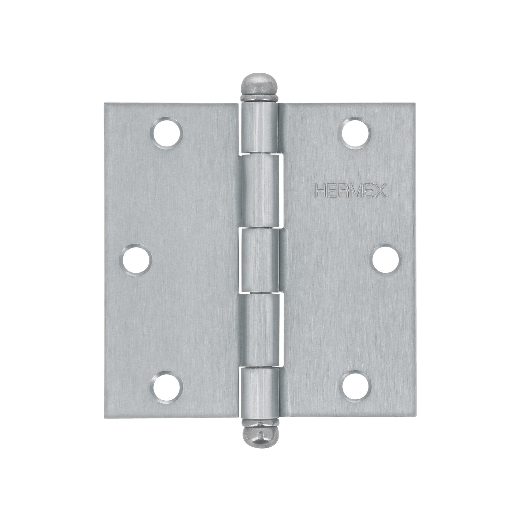 Bisagra cuadrada 3-1/2", satinado, cabeza redonda, HERMEX