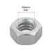 Bolsa con 150 tuercas 5/16" hexagonales de acero galvanizado