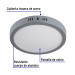 Luminario LED plafón 18W 6500K, redondo, gris, VOLTECK