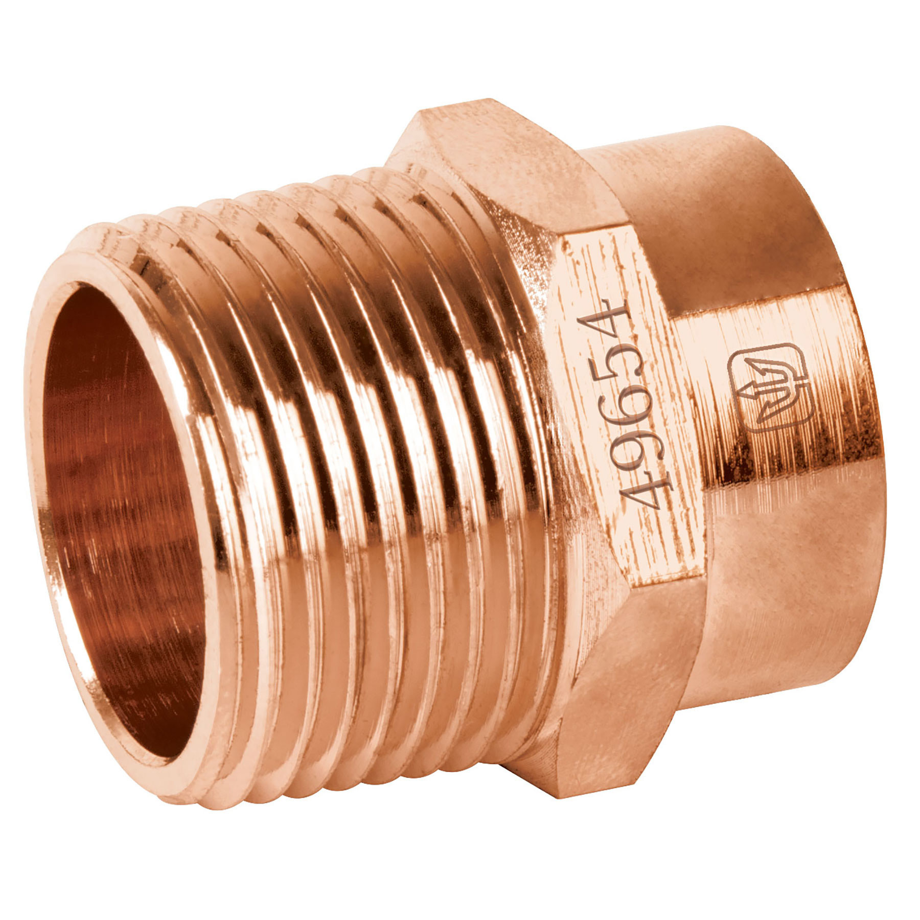 Conector de cobre, rosca exterior 3/4", FOSET