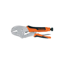Pinza de presión 10" mordaza recta mango de vinil, TRUPER