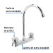 Mezcladora 8" fregadero cromo, cuello curvo, acrílico, BASIC