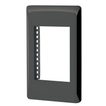 Placa negra de 1 ventana 3 módulos, línea Lisboa, VOLTECK