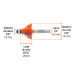 Broca para router, española, 1-1/4", con balero, TRUPER
