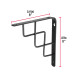 Ménsula reforzada negra 8 x 8", diseño escalera, FIERO