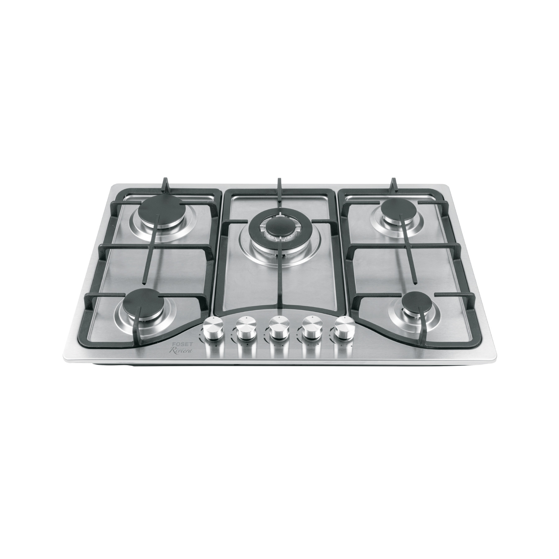 Parrilla gas empotrable 75cm, 5 quem, acero inox, RIVIERA