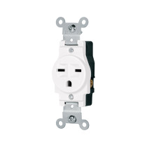 Contacto sencillo, cara de chino, Standard, blanco, VOLTECK