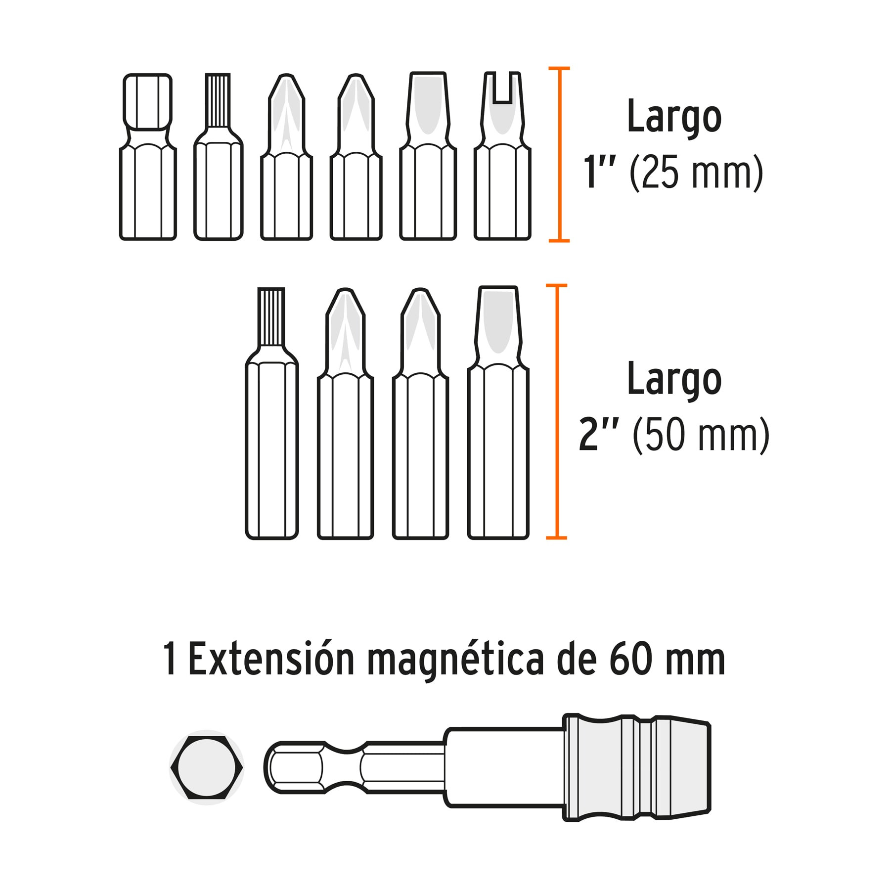 Juego de puntas mixtas 1 y 2 , 80 piezas, TRUPER EXPERT, Truper, 102391
