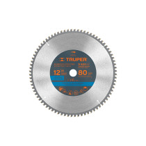 Disco sierra 12" para aluminio, 80 dientes centro 1", TRUPER