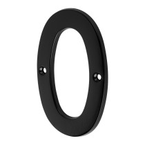 Número 0 de latón sólido 4", negro, HERMEX