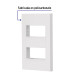 Placa 2 ventanas, 1 módulo, línea Española, color blanco