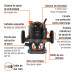 Router (Rebajadora) 1200W, 1-3/4 HP, TRUPER INDUSTRIAL