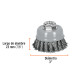 Carda copa 3" alambre trenzado fino, Multi-rosca, TRUPER