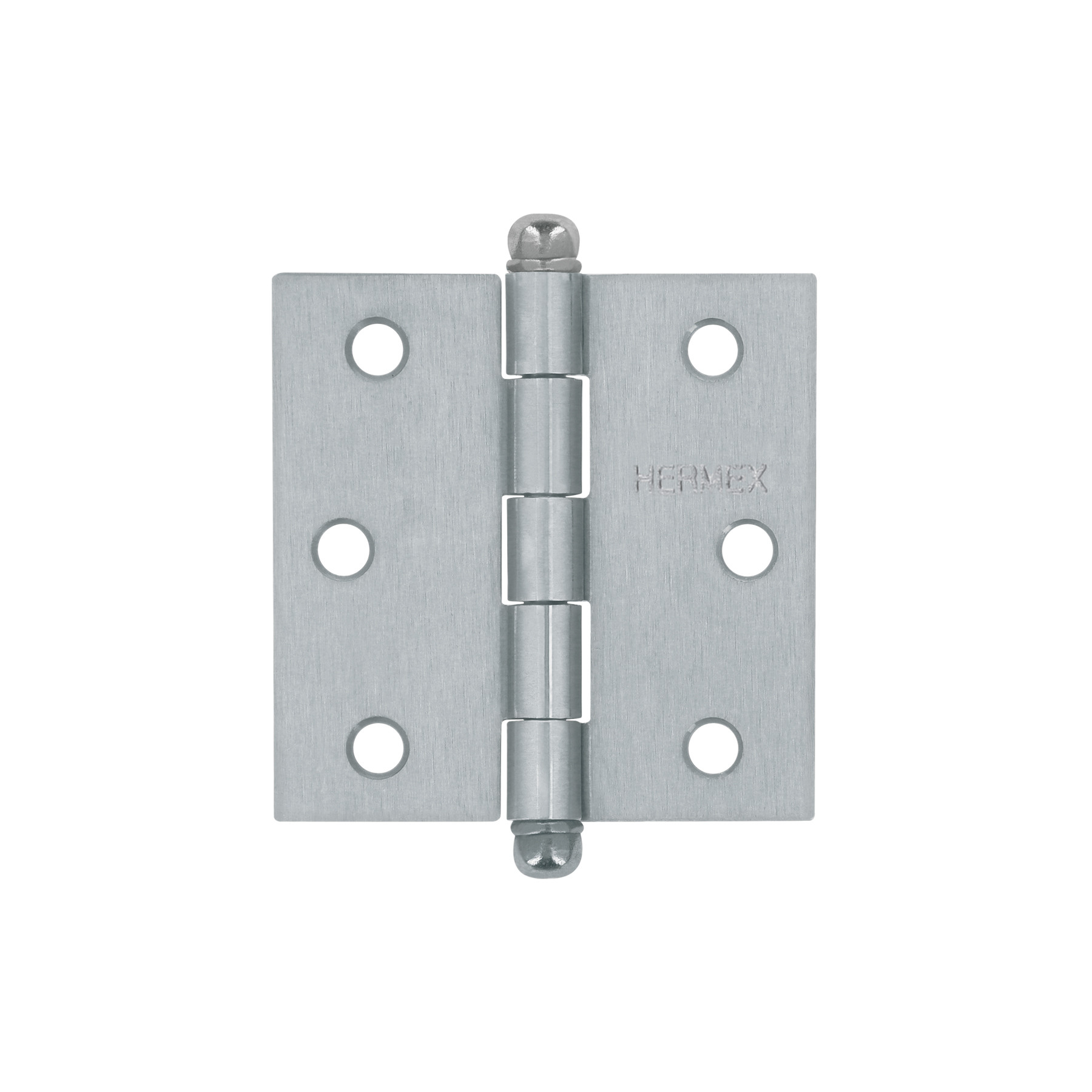 Bisagra cuadrada 2-1/2", satinado, cabeza redonda, HERMEX