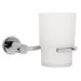 Portavaso cepillero cromo con vaso de vidrio, FOSET ELEMENT