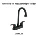 Cuello tipo bar para mezcladora de lavabo, negro mate, AQUA