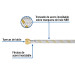 Manguera para gas, acero inox, 3/8" flare, 60 cm, FOSET