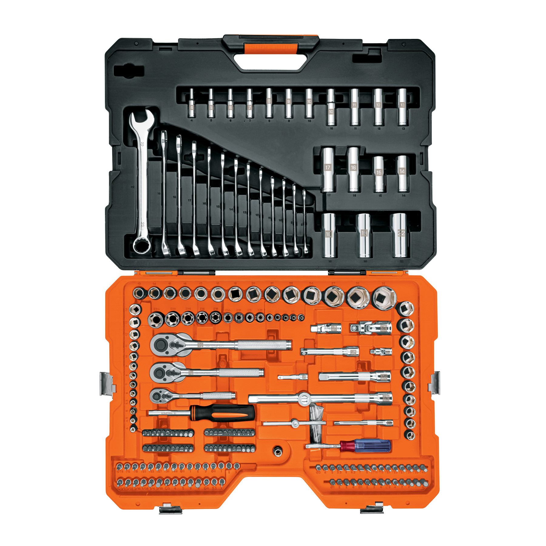 Juego 211 herramientas 1/4", 3/8" y 1/2" std y mm p/mecánico