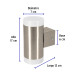 Arbotante LED exterior 10 W 3000K 2 spots, 7x17 cm, VOLTECK