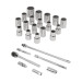 Juego de 25 herramientas cuadro 1/2" std y mm para mecánico