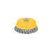Carda copa 5" alambre trenzado grueso, eje 5/8"-11, PRETUL
