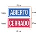 Letrero de señalización "ABIERTO/CERRADO", 28 x 12 cm