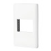 Placa blanca de 1 ventana 1.5 módulos, línea Lisboa, VOLTECK
